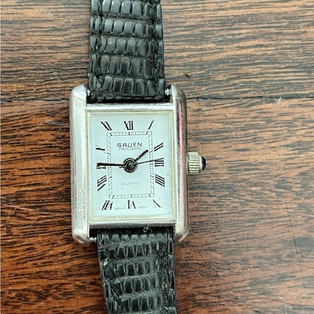 Vintage Gruen Precision Stainless Steel Quartz Watch NOT WORKING